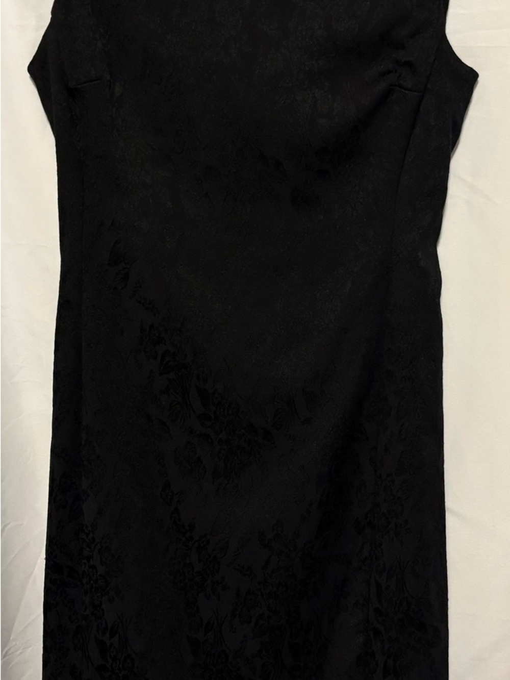 Sleeveless Black Jacquard Midi Dress